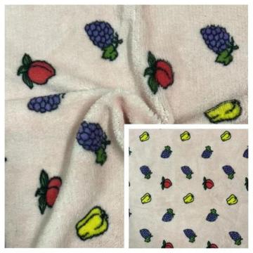 Single Side Coral Fleece with Fruit Printing Fabric