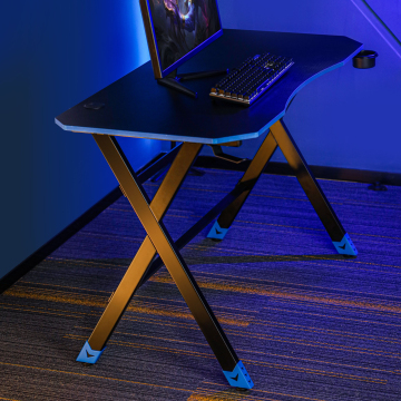 Free Sample X-shaped Black Gaming Desk for Modern PC Furniture