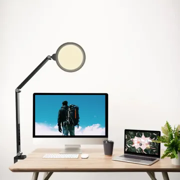 Swing Arm Desk Lamp with Three Color Modes for Reading and Drafting