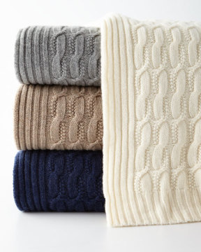 Seed-Stitch Cable Throw