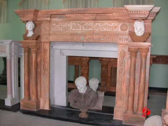 Indoor freestanding fireplace mantel