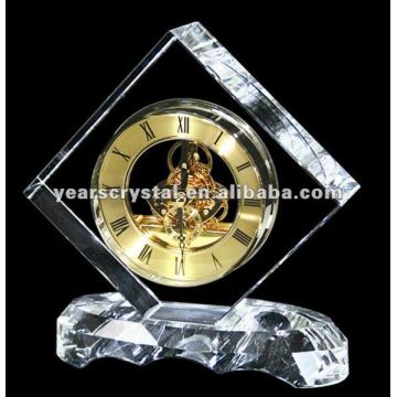 modern rhinestones glass clock gift with battery (R-1241