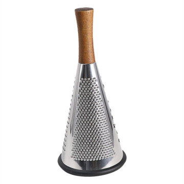 New Design Stainless Steel Acacia Wood 4-Sided Cheese Grater and Vegetable Chopper for Kitchen
