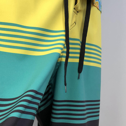 Multi-color striped male beach shorts