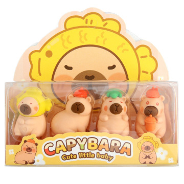 Kawaii Mini Rubber Eraser - Cartoon Capybara Design for Students