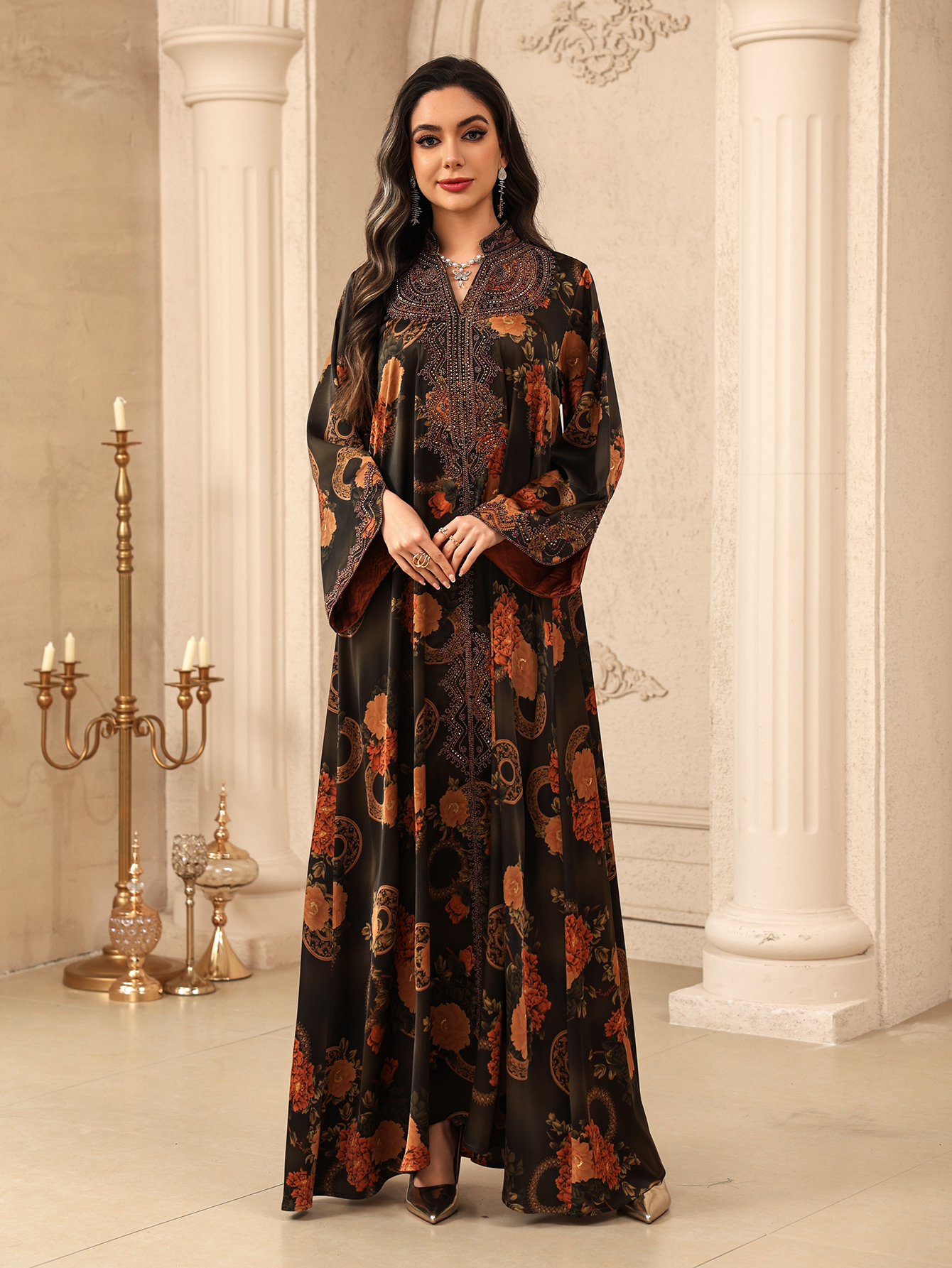 Floral Abaya Lifestyle View