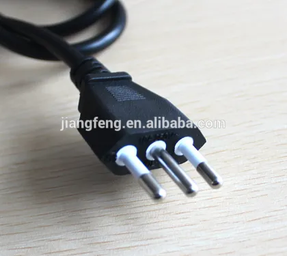 Italy IMQ CEI 3 Round Pin Plug With Grounding power cord to IEC C17