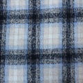 स्कॉटिश चेक ब्लैक ब्लू 100% पॉलिएस्टर फैब्रिक