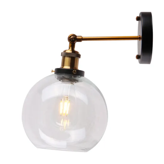 Hotel reading industrial glass wall sconce lamp