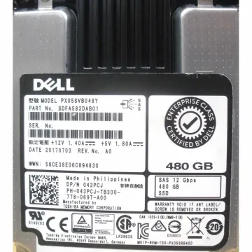 Dell 043PCJ SSD 480GB SAS 12Gbps EMLC MU 3-DWPD