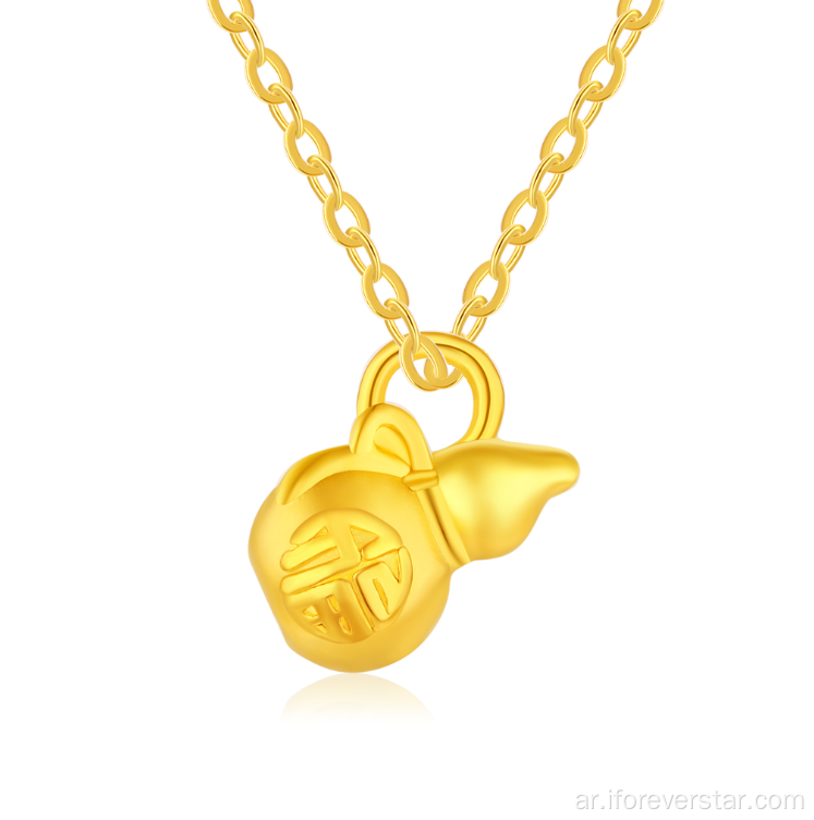 24 كيلو الذهب النقي القلب قلادة قلادة مجوهرات المرأة