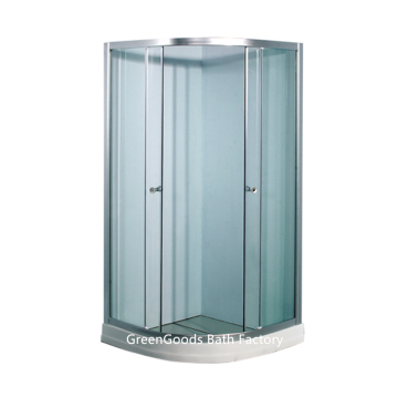 Stainless Steel Small Corner Curved Glass Shower Enclosure