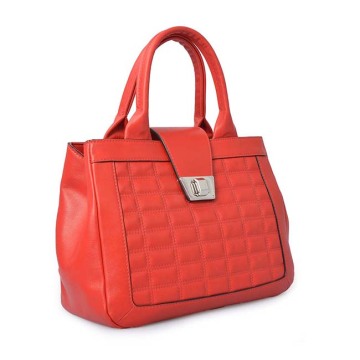 Multifunctional Leather Saffiano Skin Red Shopping Tote Bags