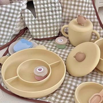 Bear-Ear Toddler Tableware Set with Practical Design