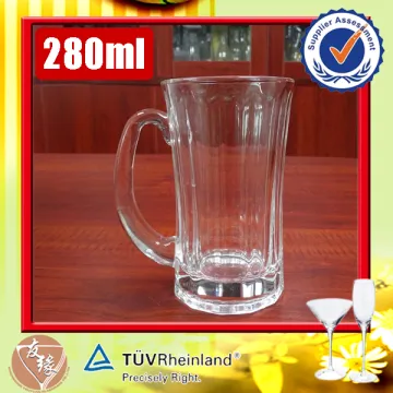 Wholesale promotional giveaway 10oz funny beer glass with handle
