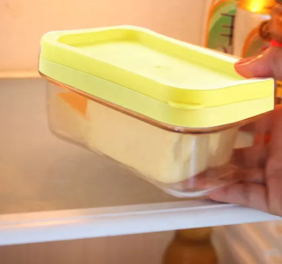 Plastic Butter Cheese Cake Storage Container with Cover and Knife
