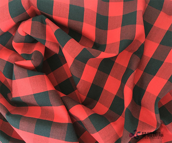 Casual Red Check Cotton Shirt Fabric