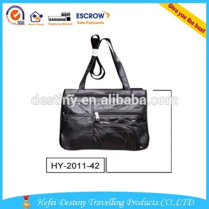 Hot sale men's soft leather bag black leather handbag single shoulder bag