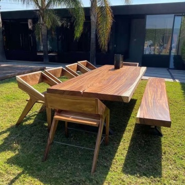 High Quality Factory Price Wooden Kitchen Furniture Live Edge Solid Walnut Wood Slab Restaurant Dining Table Top