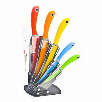 5pcs Non-stick Kitchen Knife Sets with Acrylic Stand
