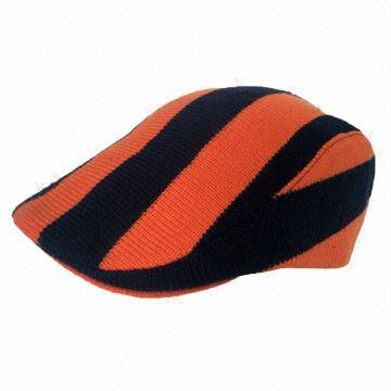Men's Knitted Flat Cap, OEM Orders are Welcome, Customized Designs and Logos are Accepted