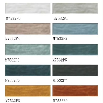 High Quality Wavy Blue Subway Ceramic Tiles 75x300mm for Kitchen Backsplash and Shower Walls