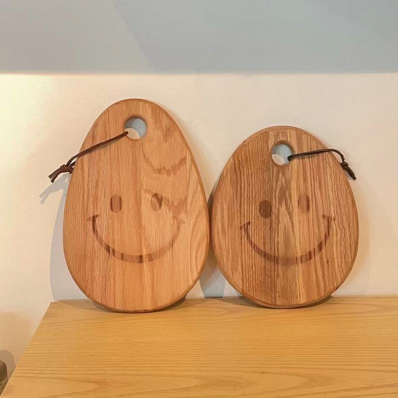 Smiling Face Wooden Cutting Board with Rope