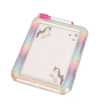 Creative Kids' Art Station: Novelty Unicorn Design Magnetic Drawing Board with Marker Stationery Set