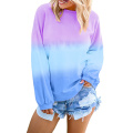 Women Long Sleeve Sweatshirt Colorblock