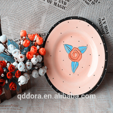 customized dinner plates for restaurants/handpainted ceramic pizza plate