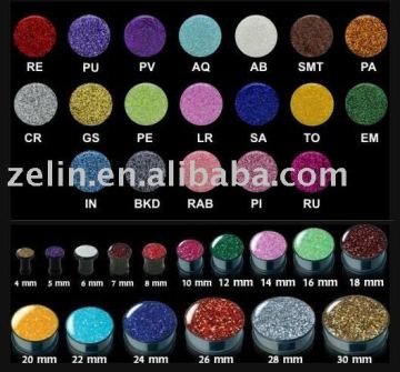 Fashion acrylic colorful glitter body plug tunnel ear jewelry