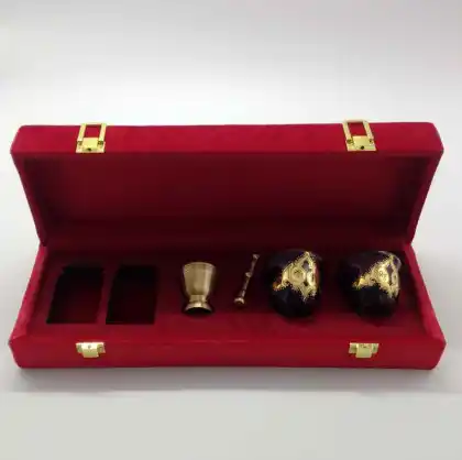Red Velvet MDF Gift Packing Box For Saffron