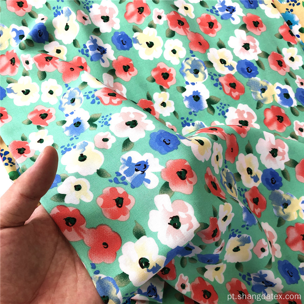 Verão Pequena Flor Rayon Normal Impresso