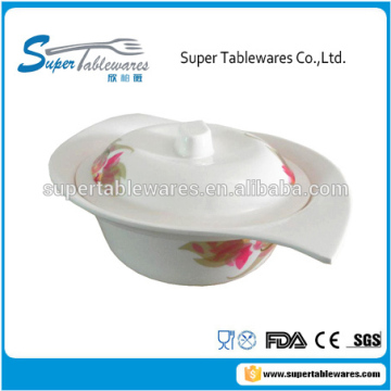Melamine Serving Soup Bowl with Two Handle and Lid