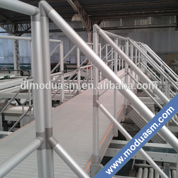 safety aluminium handrail system for equipment bridge