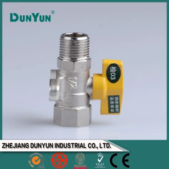 Customized butterfly handle brass gas valve wall-plated/female & male