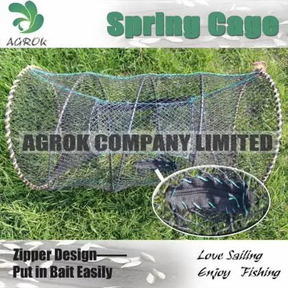 Crayfish Spring Trap Eel Trap Shrimp Trap Net Prawn Lobster with Zipper