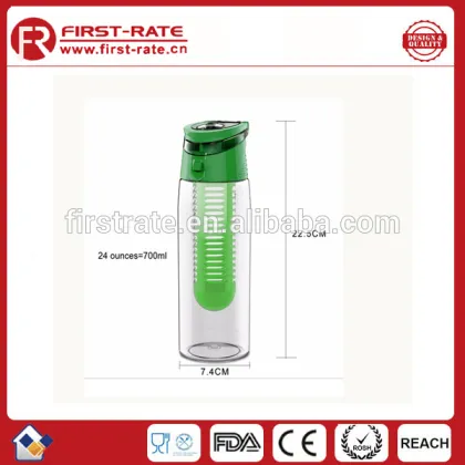 Colorlife 700ml Water Bottle Leak-Proof Fruit Infuser Bottle Plastic Bottle Tritan BPA Free