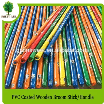 2017 new style PVC coated wooden broomstick wooden pole factory price
