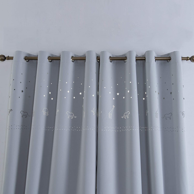 Curout Curtain Amimal Greyish White