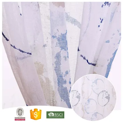 2016 Top Quality Useful Luxury Printed Blue Circle Curtain