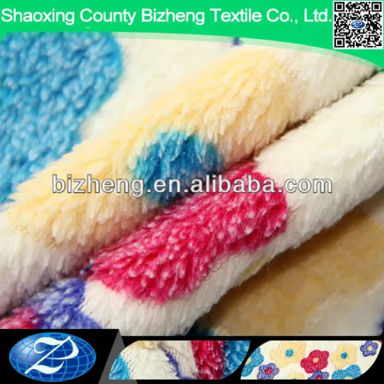 Woven 100% polyester printed flannel fabric for baby blanket