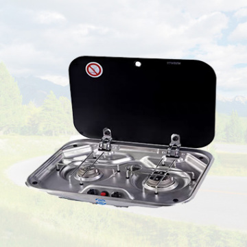 Hot Sale Stainless Steel RV Gas Stove with Tempered Glass Lid