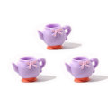 100 pièces Mini théière tasses résine Simulation jouet théière jouer pour fille poupée accessoires maison de poupée décor cuisine cheveux arc centre bricolage