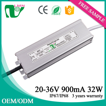 36V 32W 900ma waterproof constant current led driver