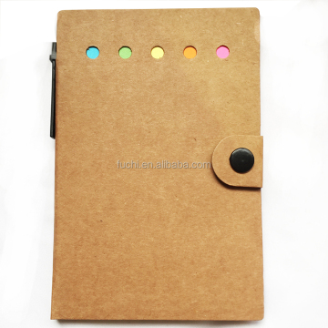 Green Eco-Friendly Promotional Mini Notepad with Sticker and Pen: Sustainable Stationery Solution