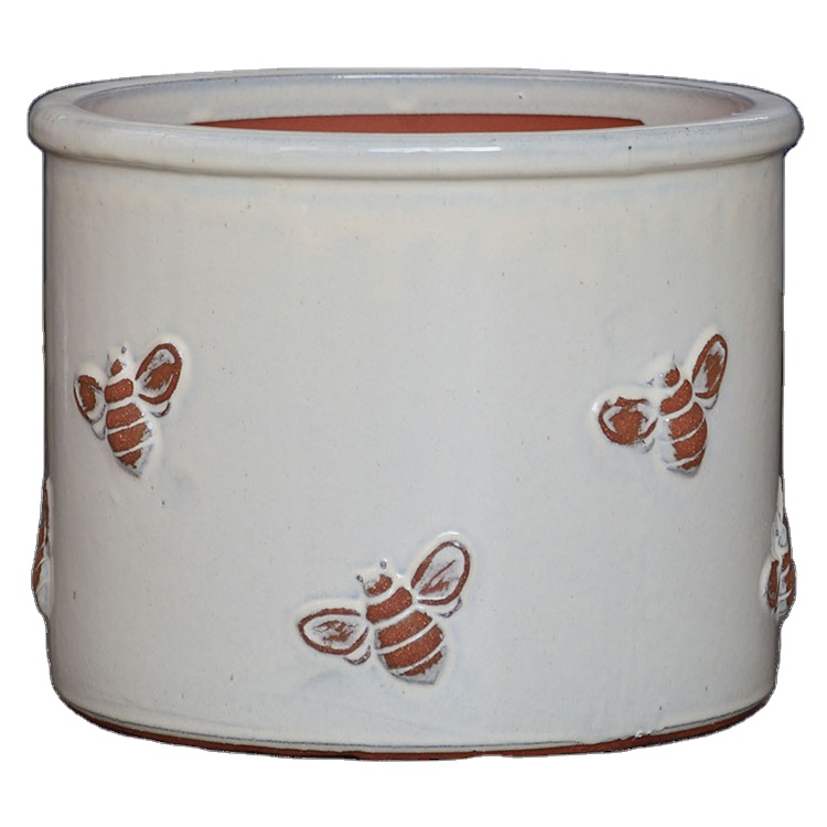 New Design Pots For Plants Flower Pots Ceramic Many Cream Color Bee Pot1