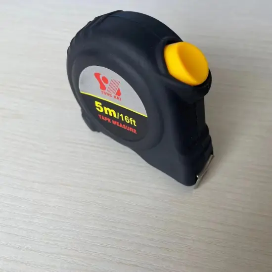 Black velveteen plastic shell measuring steel tape