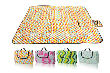 Foldable beach/Picnic/ Camping straw mat with waterproof PEVA bottom