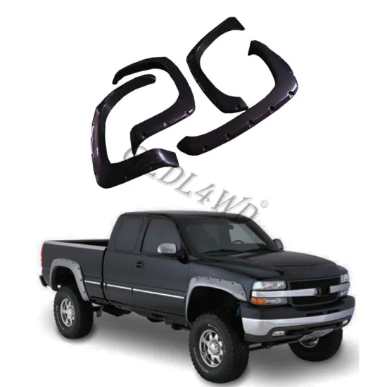 GZDL4WD Off Road 4x4 Accessories Smooth Black Wheel Arch Flares for Silverado 1999-2006